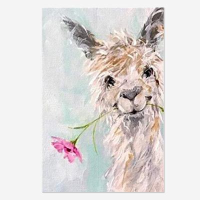 China Factory wholesale decorative environmental friendly 5D Diamond Painting Kits Alpaca Flower Diamond Rhinestone Children DIY animal gift painting for sale