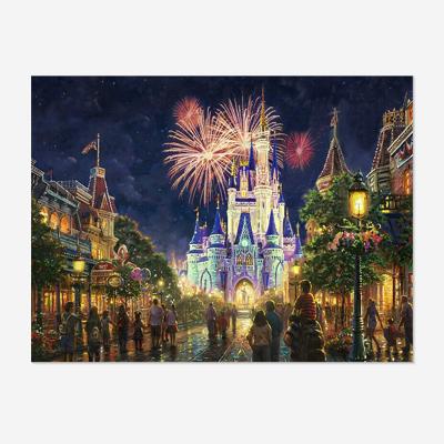 China OEM/ODM 5D Diamond Painting Castle Fireworks Scenery Eco-Friendly Modern Canvas Art Mosaic Diamond Painting DIY Cross Stitch Kit for sale