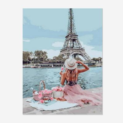 China Wholesale Environmental Friendly Wholesale 5D Diamond Painting Paris Tower Beauty DIY Diamond Embroidery Mosaic Gift Cross Stitch Kits for sale