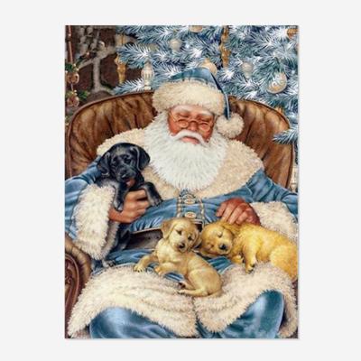 China Wholesale Eco-Friendly Diamond Painting Santa Claus Dog Custom Square /Round 5D Drill Rhinestone Mosaic Full Mural OEM/ODM Kits for sale