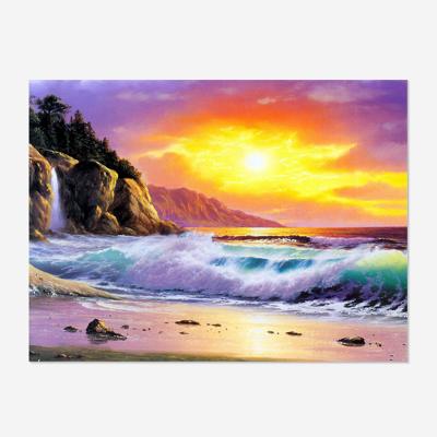 China Wholesale Home Wall Spray Sunset Sea Wave Embroidery Full Drill Diamond Painting 5D Picture DIY Decor OEM/ODM Environmental Friendly Factory Gift for sale