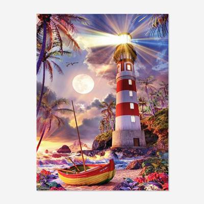 China Environmental Friendly DIY Gifts Picture Lighthouse Boat Landscape 5D Full Drill Wall Square/Around Diamond Painting Home Decor Wholesale for sale