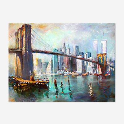 China Environmental Friendly DIY Gifts Picture Abstract Bridge City Landscape 5D Full Drill Square/Around Diamond Painting Home Decor Wholesale for sale