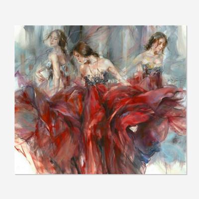 China Red Mosaic Diamond Painting Kits Wholesale Gift Dancer DIY Diamond Painting Custom 5D Rhinestone Skirt Beauty Environmental Friendly Full for sale