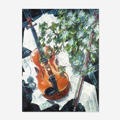 China Full Flower Guitar Violin Canvas Drill Diamond Painting 5D DIY Picture Embroidery Home Wall Decor for sale