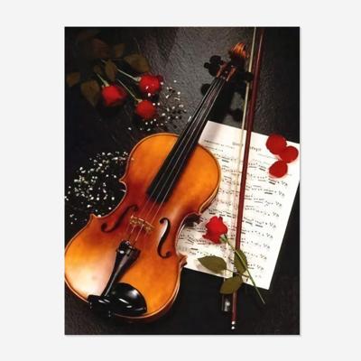 China Environmentally Friendly Violin Rose Guitar 5D Square Full/Round Dot Art Crafts Kit Gift Diamond Painting Wholesale Embroidery Cross Drill for sale