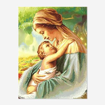 China Wholesale Environmentally Friendly Diamond Painting Full Virgin Mary Baby Custom Square /Round 5D Drill Rhinestone Mosaic Kits OEM/ODM Mural for sale