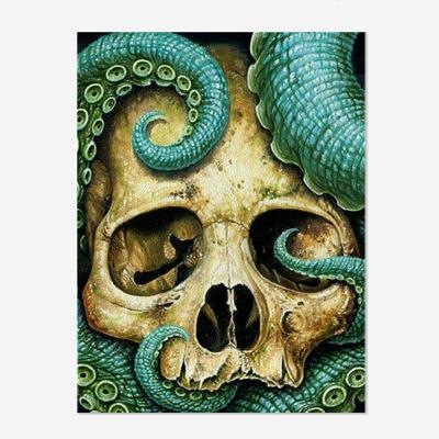 China Modern Environmental Friendly OEM/ODM 5D Diamond Painting Terror Skull Octopus Canvas Art Mosaic Diamond Painting DIY Cross Stitch Kit for sale