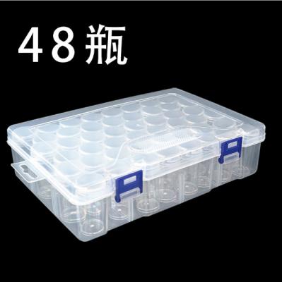 China 48 Bottle Environmental Friendly Storage Box Around Bottle+Sticker Nail Tool Kits Plastic Transparent Box Diamond Painting Accessories Jewelry Box for sale