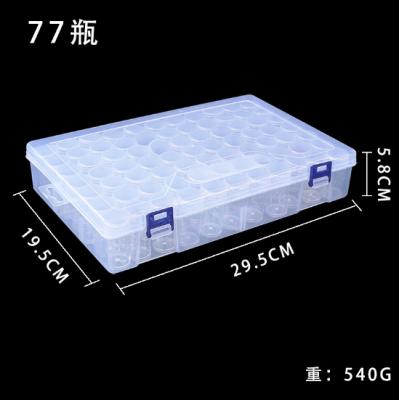 China 77 Bottle Environmental Friendly Storage Box Around Bottle+Sticker Nail Tool Kits Plastic Transparent Box Diamond Painting Accessories Jewelry Box for sale