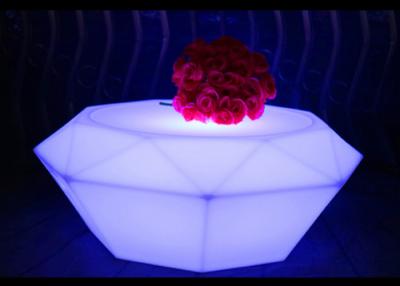 China Diamond Shaped LED Table Furniture Hard PE Plastic Material 2 Years Warranty for sale