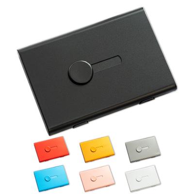 China Custom England Style New Products Aluminum Push Button Anodizing Name Card Holder for sale