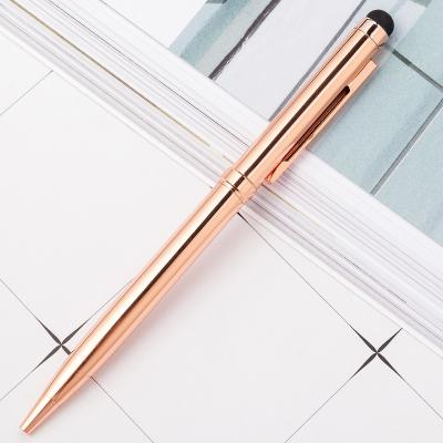 China office & Popular Gradient Crystal Shing Bright Smooth Metal Full Rose Gold Ballpoint Oil Pen Novel Stationary Wedding Party School Gifts for sale