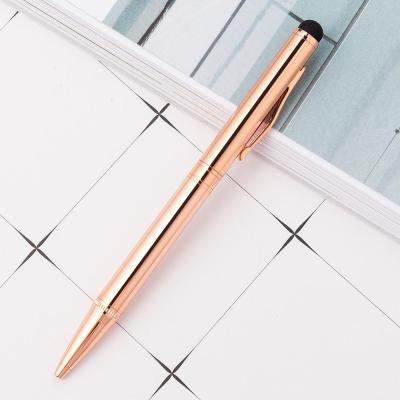 China office & Promotional Pen Wholesale Popular Student Stationery Rose Gold Metal Screen Touch School Ballpoint Pen with Custom Logo for sale