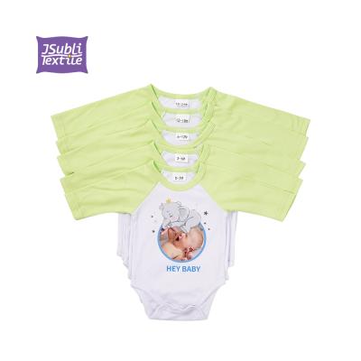 China Wholesale Custom Green Raglan Long Sleeve Sublimation Blank 100% Cotton Baby Polyester BestSub Onesie for sale