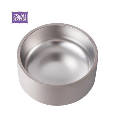 China BestSub Viable Wholesale Custom Silver Logo Pet Gift 32oz 960ml Sublimation White Stainless Steel Dog Food Water Bowl for sale