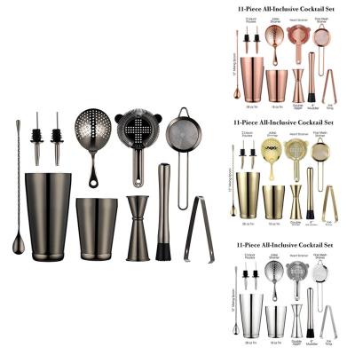 China Stocked multi-color  professional bartender set stainless steel bar tools for bar use for sale