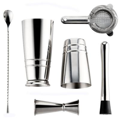 China Stocked Factory Direct bar tools stainless steel cocktail shaker set for batender make cocktail for sale