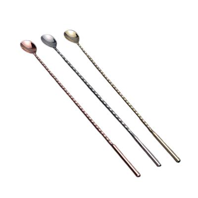 China Stocked bar tools  Stainless Steel 304 Bar Spoon Cocktail Bartender Swizzle Mixing Stirrer for bartender for sale