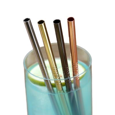 China Stocked Best Selling Reusable 304 Stainless Steel Straws Eco-Friendly Metal Bar Tool Set Cocktail Accessories for sale