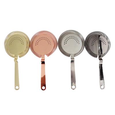 China Stocked Hot Sale Creative Heart-Shaped Cocktail Filter 304 Stainless Steel Copper Plated Good Bar Tool Metal Shaker for sale