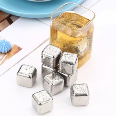 China Modern Desgin Stainless Steel Cooling Whisky Rocks Ice Cubes for Cola and Wine Bar Accessories for sale