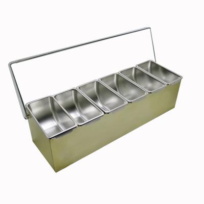 China Stocked All-metal Stainless Steel 304 Seasoning Box & Fruit Box bar Decoration Fruit Kitchen Seasoning Tools House Hold For Bars for sale