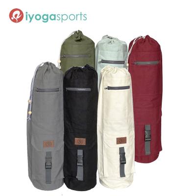 China For Yoga Mat Organic Yoga Mat Bag 100% Cotton Cotton High Quality Yoga Bag With 2 Pocket Designed By iyogasports for sale