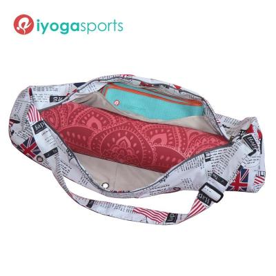 China Yoga Mat Carrier Printed Large Yoga Mat Bag Aside Zipper 18cm x 75cm Designed By iyogasports Customized Printing Design for sale