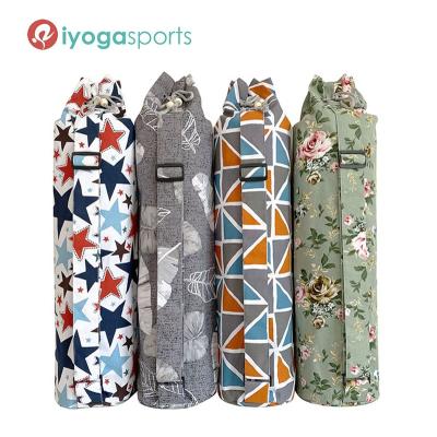 China Small MOQ iyogasports carrier solid color yoga mat bag canvas print yoga mat carrier for yoga for sale