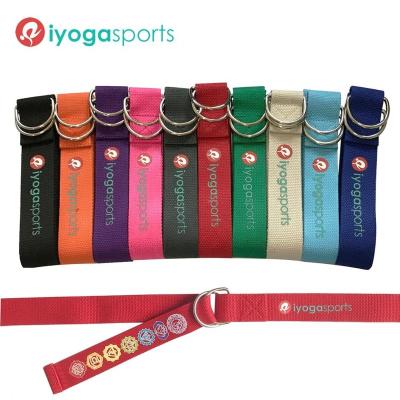 China Yoga Belt Cotton Extra Soft And Comfortable Printing Customized 8ft Length Color Printing Yoga Belt Iyogasports for sale