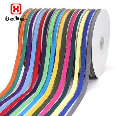 China High Tenacity Factory Wholesale And Retail 10 Mm 45 Solid Colors 100% Herringbone Tape Cotton Tape Tape For Garment Gift Wrapping for sale