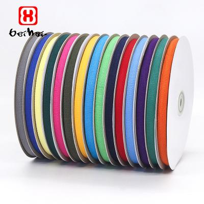 China Factory Wholesale 10 Mm 45 Solid Colors Cotton 100% Hai Bei High Tenacity Ribbon Herringbone Tape For Garment Gift Wrapping for sale