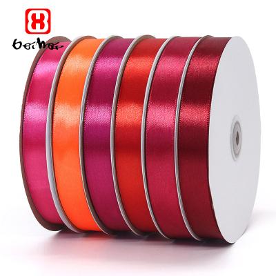 China High Tenacity Have 1 Inch Wide Solid Colors Stock 100% Polyester Satin Ribbon Can Provide Custom Size And Printed Logo Service for sale