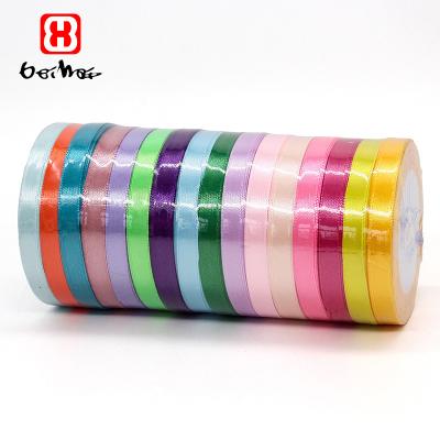 China High Tenacity Single Ribbon Bei hai Ribbons Face Solid Color Matching Satin Roll Single Roll Sets For Holiday Decoration Crafts for sale