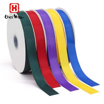 China High Tenacity Factory 25 Mm Grosgrain Ribbon 20 Rolls Solid Color Brand Grosgrain Ribbon Wholesale And Retail For Packing for sale