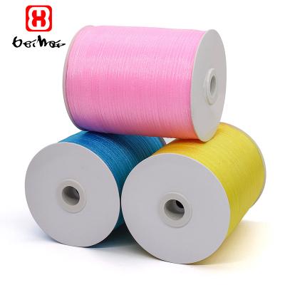 China High tenacity Bei hai factory wholesale 10mm organza ribbon 100% nylon ribbon for gift wrap box also as organza happy birthday ribbon for sale