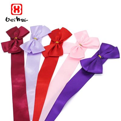 China High tenacity factory competitive price pre-tied satin ribbon bow for christmas gift box wrapping and cake decorations for sale