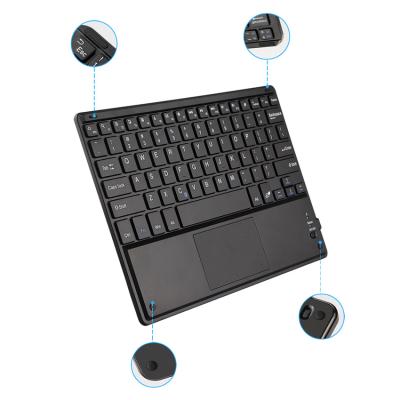 China Hot Selling Ultrathin Universal BT Wireless 3.0 10.1 Inch Wireless Keyboard Case with Trackpad for Tablet for sale