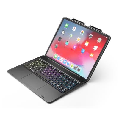 China Hot Selling 7 Colors RGB ABS Backlight 3rd GEN 2018 Wireless Touchpad BT Keyboard Wireless Case For iPad 12.9