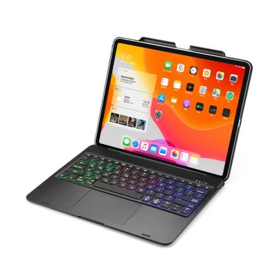 China BT Fashion Design Wireless Colorful Backlight Touchpad Wireless Keyboard Case For iPad Pro 12.9