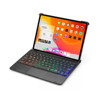 China High Quality 7 Colors Wireless Backlight ABS Touchpad Wireless BT Keyboard Case For iPad Pro 11