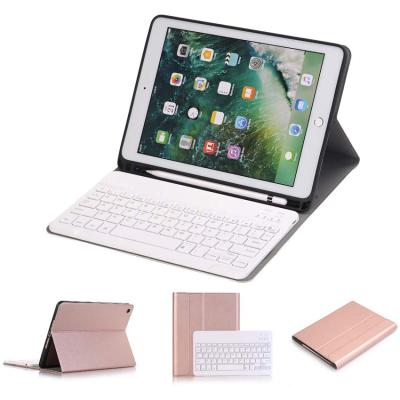 China High Quality PU Leather Detachable Leather Case BT Wireless Keyboard with Pencil Holder for iPad 10.5