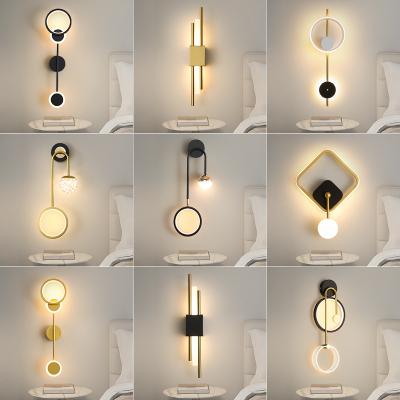 China Staircase modern simple light luxury strip wall lamp minimalist living room bedroom wall lamp bedside lamp for sale