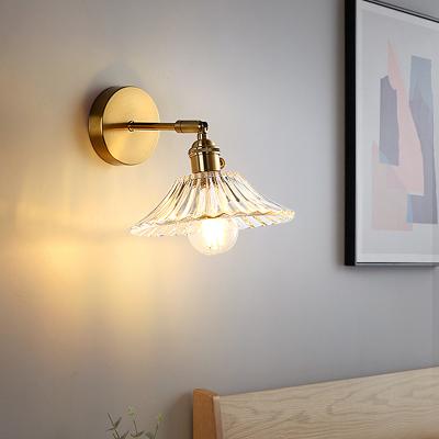 China Modern Nordic Simple Mirror Light Luxury Brass Front Lamp Bathroom Bedside Wall Lamp Retro Modern American Style for sale