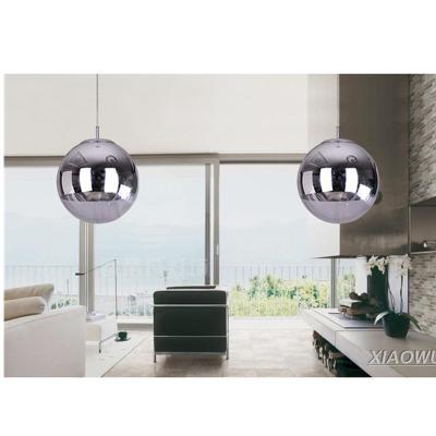 China Modern Creative Personalized Glass Plated Simple Modern Space Ball Chandelier Restaurant Internet Internet Circular Bar for sale