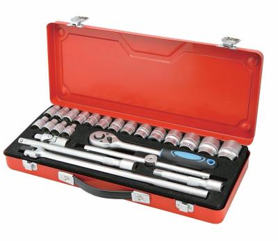 China DIY 24pcs 1/2 Dr.  socket wrench set  flexible handle Ratchet Wrench Tools Set storage case for sale