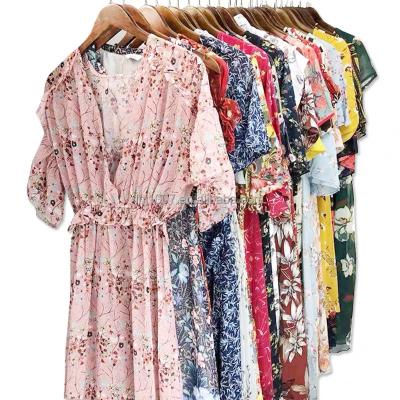 China 2023 new summer beach shirt-dress party chiffon anti-static vintage dot floral maxi dress for sale