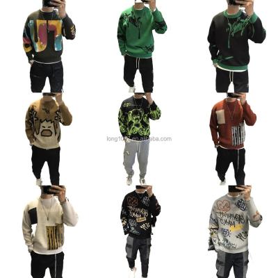 China South Korea fashion men's autumn color anti-wrinkle pure wool sweater slim fit for men's street use men's knitted sweater for sale