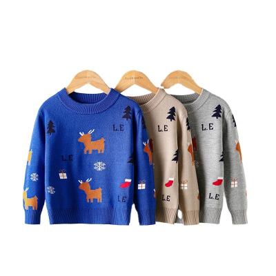 China Autumn Winter Boys Girls Sweater OEM Cartoon Letter Animal Knitted Pullover Wholesale Baby Kids Sweaters Child Fashion Clothes Anti-wrinkle for sale